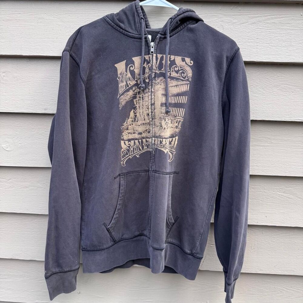 Levi-s Men's Navy and Blue Hoodie